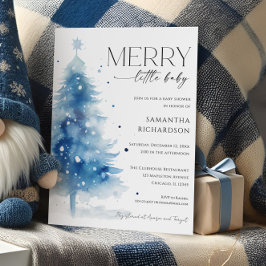 Christmas Winter Merry Little Baby Boy Shower Kaart