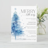 Christmas Winter Merry Little Baby Boy Shower Kaart (Staand voorkant)