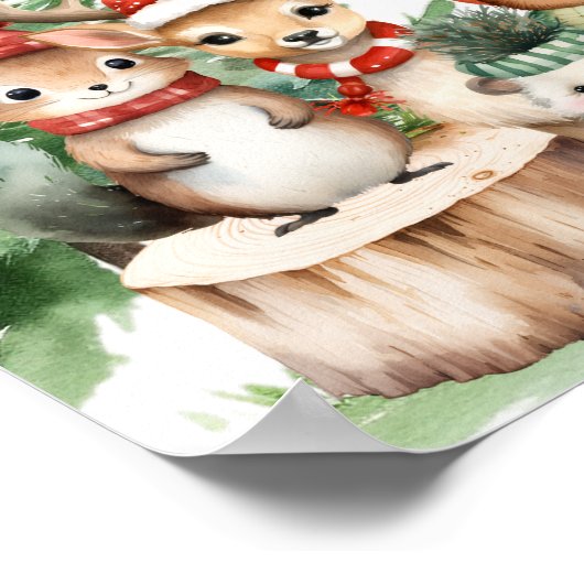 Christmas Winter Merry little baby shower woodland Poster (Hoek)