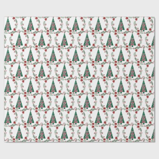 Christmas Winter Patterns Cadeaupapier (Vlak)