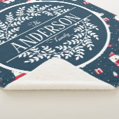 CHRISTMAS WINTER POLAR BEER FAMILIE MONOGRAM SHERPA DEKEN (3/4)