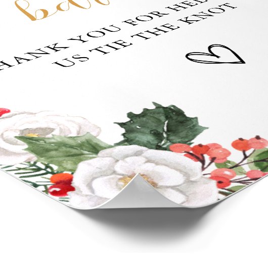 Christmas Winter Pretzel Bar Bridal Shower Sign Poster (Hoek)