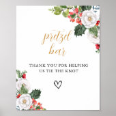 Christmas Winter Pretzel Bar Bridal Shower Sign Poster (Voorkant)
