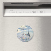 CHRISTMAS WINTER SCENE VAN SHARON SHARPE MAGNEET (Insitu (Vaatwasser))