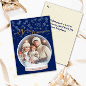 Christmas Winter Snow Globe Custom Photo Card Feestdagenkaart