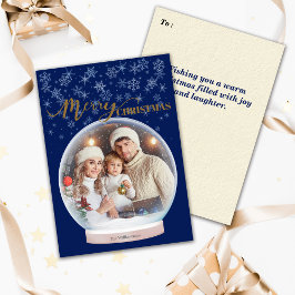 Christmas Winter Snow Globe Custom Photo Feestdagenkaart