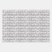 Christmas Winter Snow Pine Cones Red Grey Inpakpapier Vel (Voorkant 3)