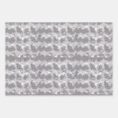 Christmas Winter Snow Pine Cones Red Grey Inpakpapier Vel (Voorkant)