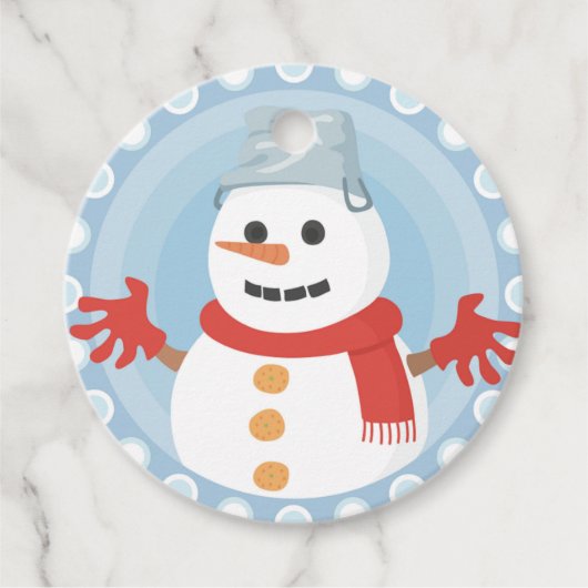 CHRISTMAS WINTER SNOWMAN BEDANKJES LABELS (Voorkant)