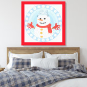 CHRISTMAS WINTER SNOWMAN CANVAS AFDRUK (Insitu (Slaapkamer))