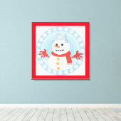 CHRISTMAS WINTER SNOWMAN CANVAS AFDRUK (Insitu (Houten vloer))