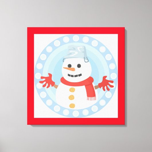 CHRISTMAS WINTER SNOWMAN CANVAS AFDRUK (Voorkant)