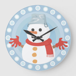 CHRISTMAS WINTER SNOWMAN GROTE KLOK