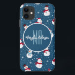 CHRISTMAS WINTER SNOWMAN  MONOGRAM Case-Mate iPhone CASE<br><div class="desc">Add some uniqueness and fun to your daily experience through this single and trendy design. Have fun with this design and lots of love.</div>