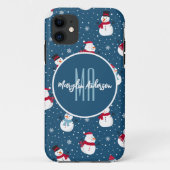 CHRISTMAS WINTER SNOWMAN  MONOGRAM Case-Mate iPhone CASE (Achterkant)