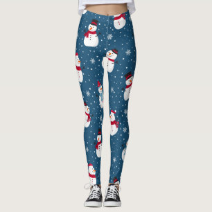 CHRISTMAS WINTER SNOWMAN MONOGRAM LEGGINGS