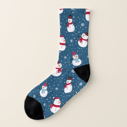 CHRISTMAS WINTER SNOWMAN  MONOGRAM SOKKEN (Links - buitenkant)