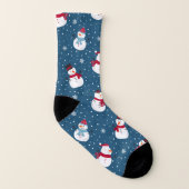 CHRISTMAS WINTER SNOWMAN  MONOGRAM SOKKEN (Links binnenkant)