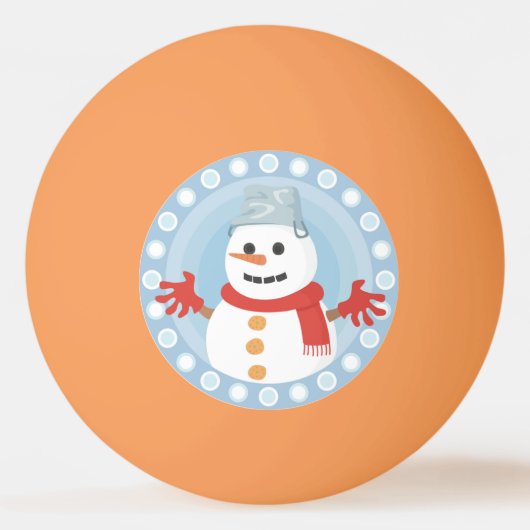 CHRISTMAS WINTER SNOWMAN PINGPONGBAL (Voorkant)