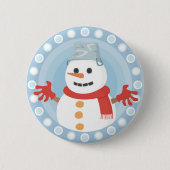 CHRISTMAS WINTER SNOWMAN RONDE BUTTON 5,7 CM (Voorkant)