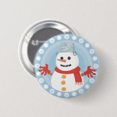 CHRISTMAS WINTER SNOWMAN RONDE BUTTON 5,7 CM (Voorkant /achterkant)