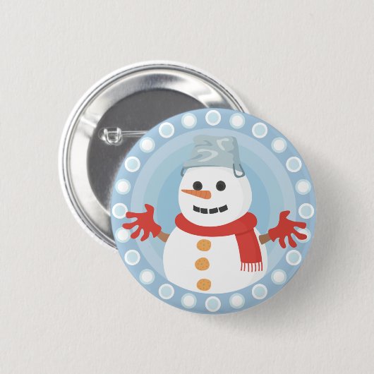 CHRISTMAS WINTER SNOWMAN RONDE BUTTON 5,7 CM (Voorkant /achterkant)