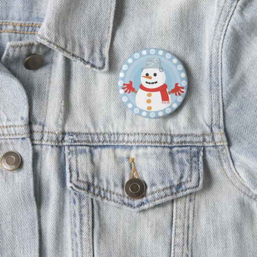 CHRISTMAS WINTER SNOWMAN RONDE BUTTON 5,7 CM (In situ)