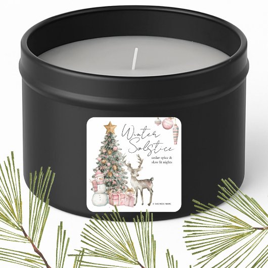 Christmas Winter Solstice Candle Label Sticker