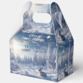 Christmas Winter Wonderland Snow Bunny  Bedankdoosjes (Achterkant)