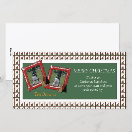 CHRISTMAS WISHEERT FOTOCARD-SJABLOON FEESTDAGENKAART (Voorkant / Achterkant)