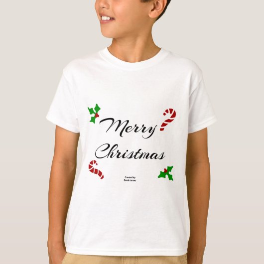 Christmas Wishes Boys White T Shirt (Voorkant)