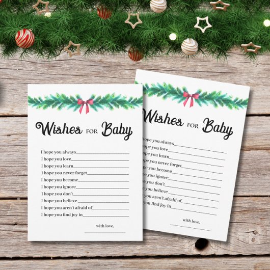 Christmas Wishes for Baby Shower Game Card  Kaart