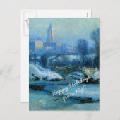 Christmas wishes from Central Park in Winter Feestdagenkaart (Voorkant / Achterkant)