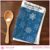 Christmas Wishes Snowflake Pattern Customizable Theedoek