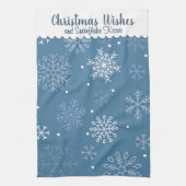 Christmas Wishes Snowflake Pattern Customizable Theedoek (Verticaal)