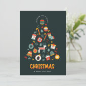 Christmas Wishing Holiday Kaart (Staand voorkant)
