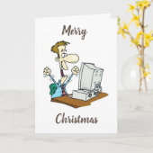 CHRISTMAS WISHT **VROUW OFFICE WORKER" KAART (Gele Bloem)