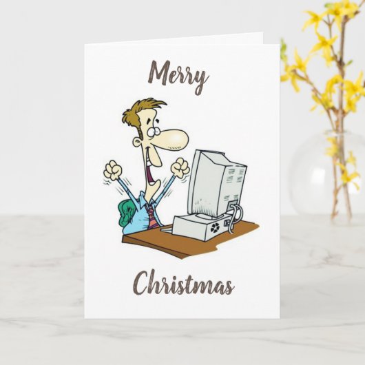 CHRISTMAS WISHT **VROUW OFFICE WORKER" KAART (Gele Bloem)