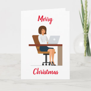 CHRISTMAS WISHT **VROUW OFFICE WORKER" KAART