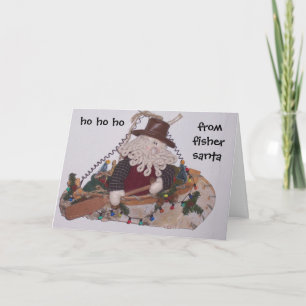 CHRISTMAS WIST VAN SANTA THE FISHERMAN FEESTDAGEN KAART