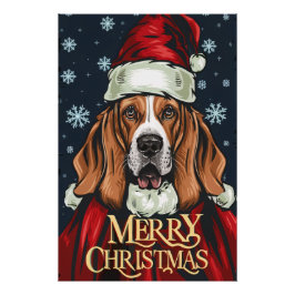Christmas with Basset Hound Perfect Poster
