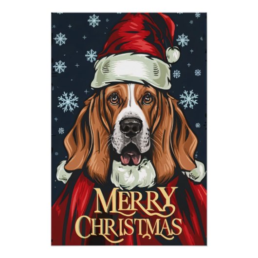 Christmas with Basset Hound Perfect Poster (Voorkant)
