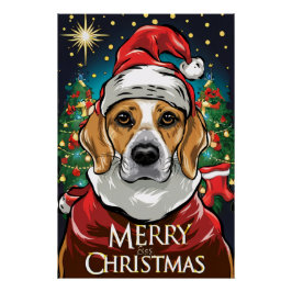 Christmas with Beagle Perfect Poster