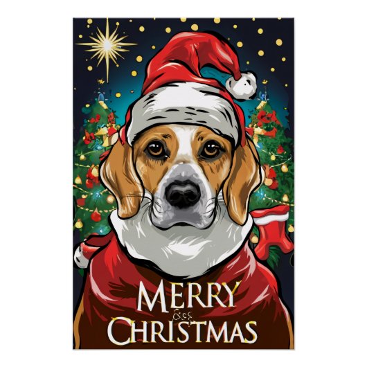 Christmas with Beagle Perfect Poster (Voorkant)