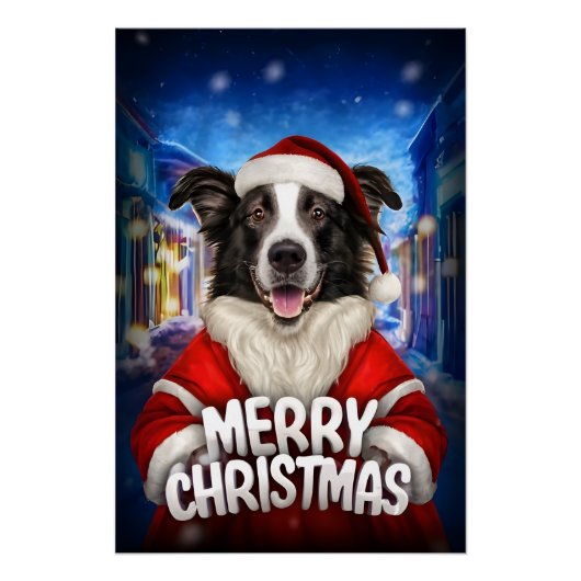 Christmas with Border Collie Perfect Poster (Voorkant)
