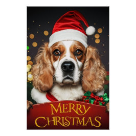 Christmas with Cocker Spaniel Perfect Poster