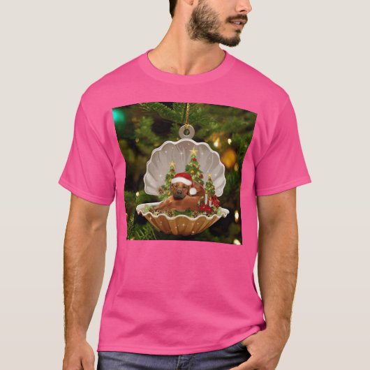 Christmas with dachshund gift t-shirt (Voorkant)