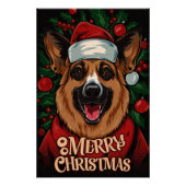 Christmas with German Shepherd Perfect Poster (Voorkant)