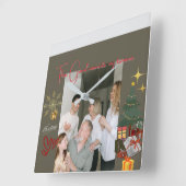 Christmas With Grandparents Vierkante Klok (Hoek)