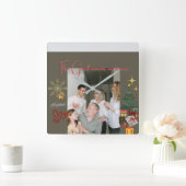 Christmas With Grandparents Vierkante Klok (Huis)